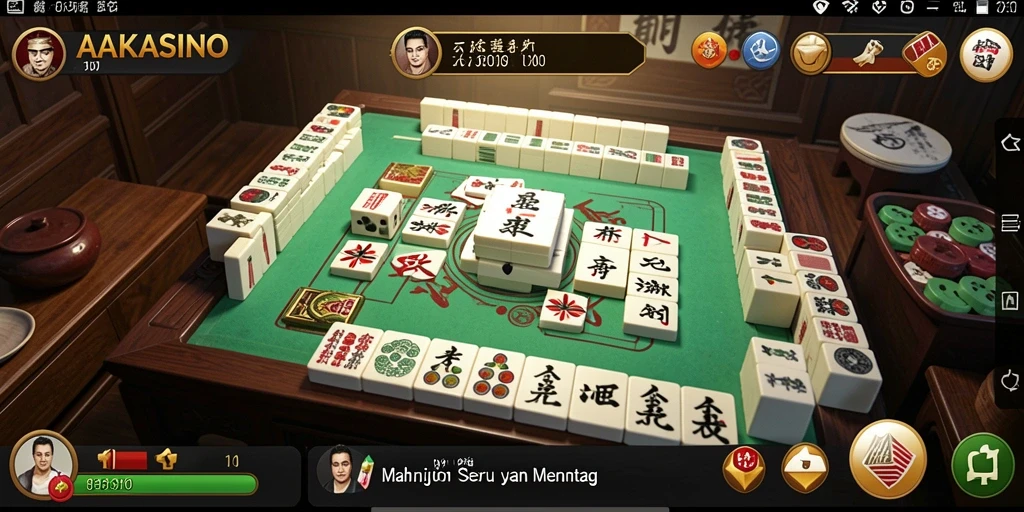 Tampilan bermain Mahjong yang seru dan interaktif di AAKASINO.