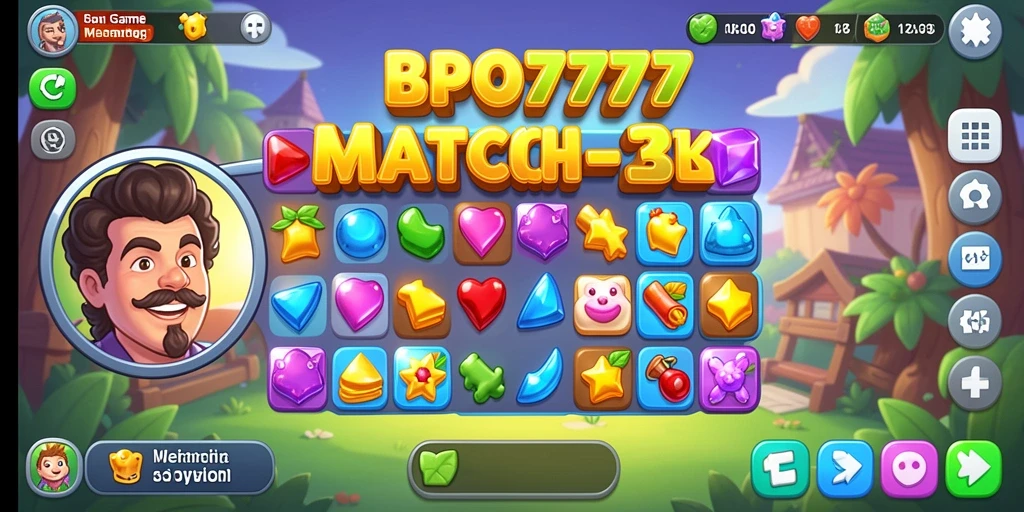 Tampilan gameplay BPO777 yang seru dan menantang di level Match-3.
