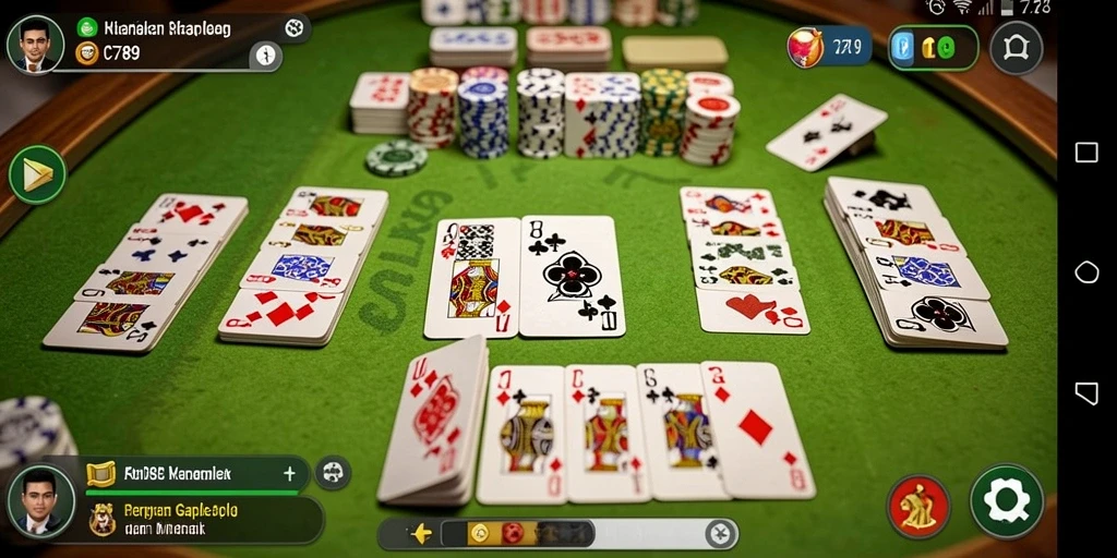 Tampilan screenshot C789 menampilkan gameplay Gaple yang dinamis dan seru.