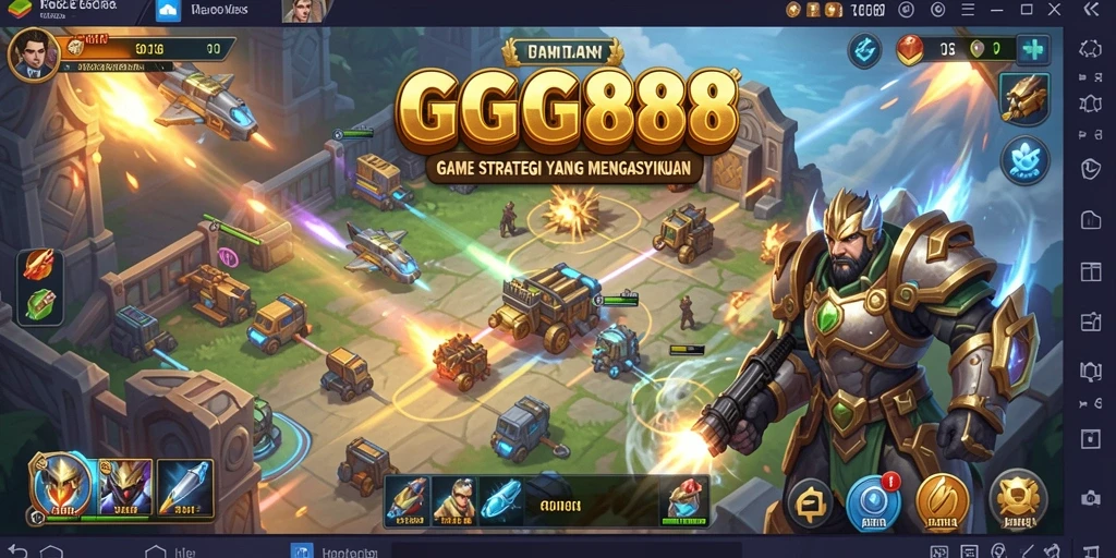 Gameplay GGG888 penuh strategi dan pertempuran seru.
