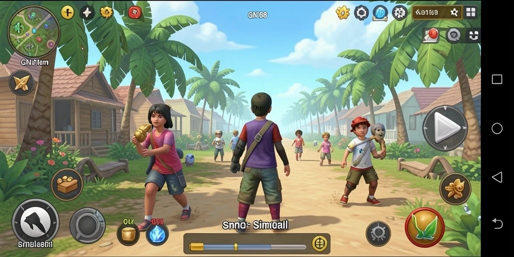 Screenshot gameplay GN168 yang menunjukkan dinamika kehidupan karakter.