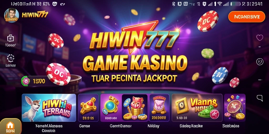 Screenshot utama HIWIN777 menampilkan gameplay Kasino yang seru.