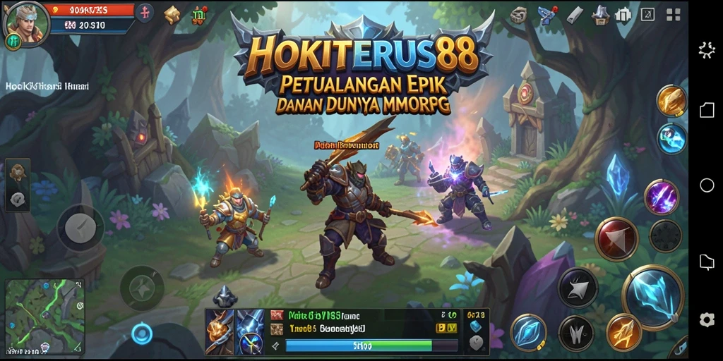 Tampilan seru gameplay HOKITERUS88 dalam pertempuran epik.