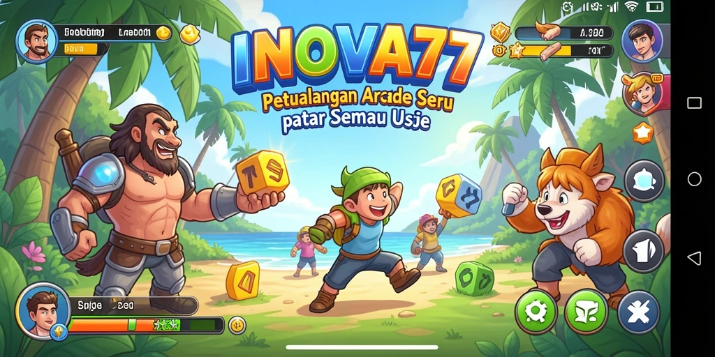 Tangkapan layar gameplay INOVA77 yang menunjukkan aksi seru dalam game Arcade.