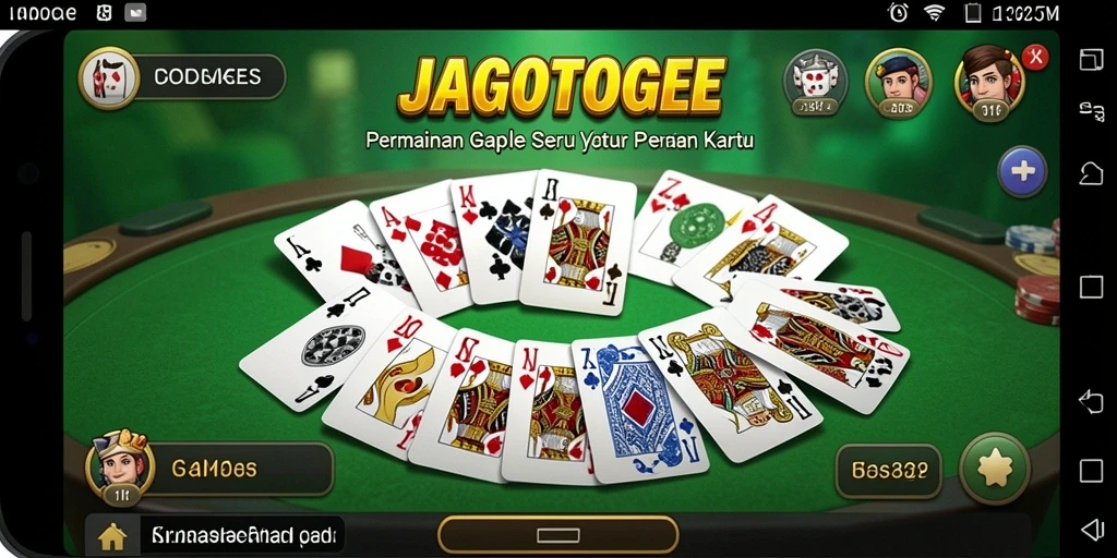 Screenshot utama JAGOTOGEL menampilkan serunya bermain Gaple secara online.