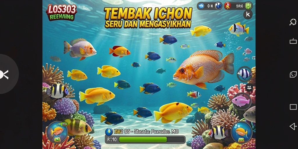 Tampilan gameplay LOS303 dengan ikan berwarna-warni yang menarik.
