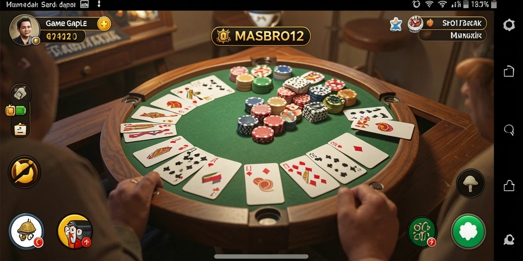 Gameplay seru dari MASBRO12 dengan kartu Gaple yang menarik.