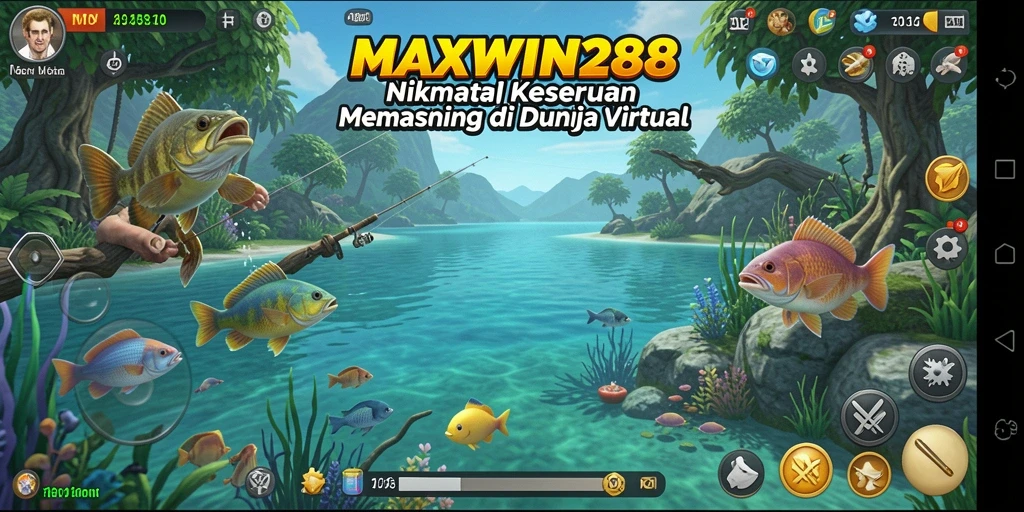 Tangkapan ikan yang menakjubkan dalam gameplay memancing.