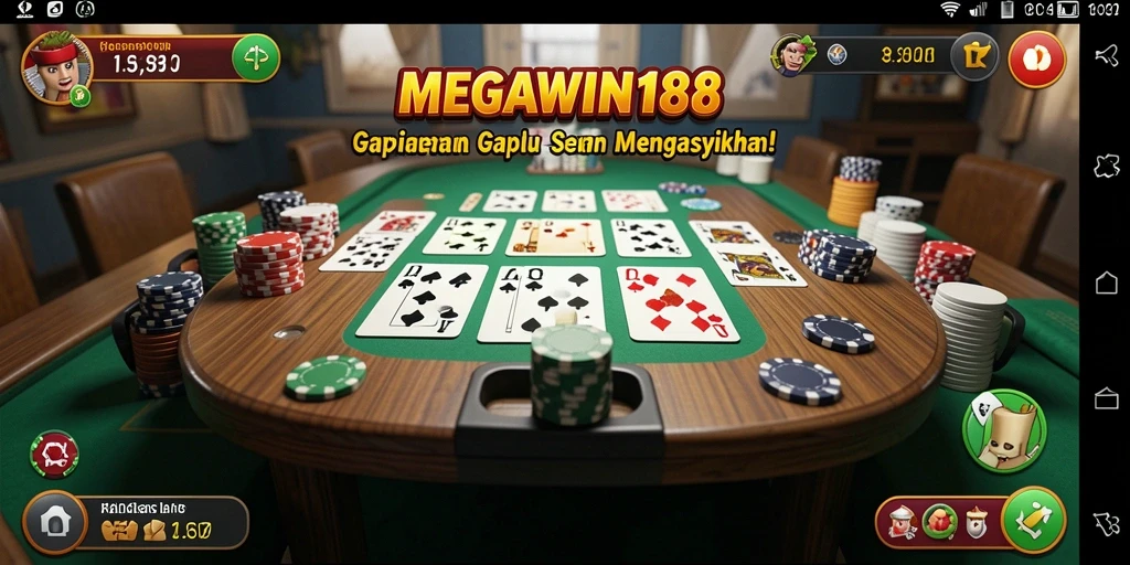 Tampilan seru gameplay Gaple di MEGAWIN188.