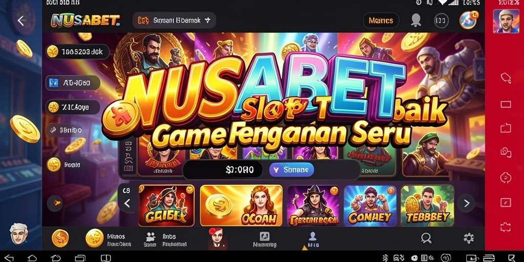 Tampilan gameplay NUSABET dengan berbagai mesin slot yang menarik.
