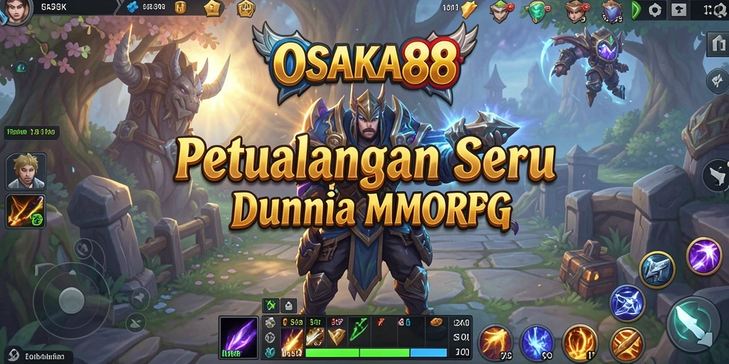 Screenshot utama OSAKA88 menampilkan aksi seru dalam pertempuran MMORPG.