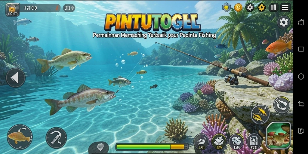 Tampilan gameplay memancing dalam PINTUTOGEL yang menawan dan interaktif.