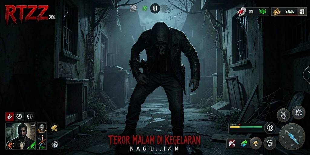 Screenshot gameplay menampilkan momen seram di RTZZ.