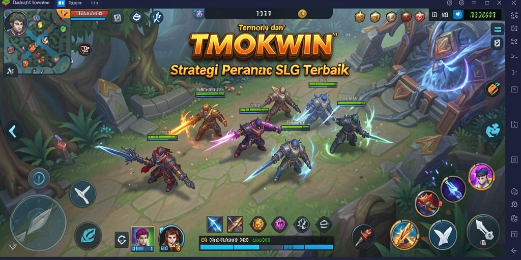 Tampilan gameplay TMOKWIN yang menampilkan pertarungan strategi.